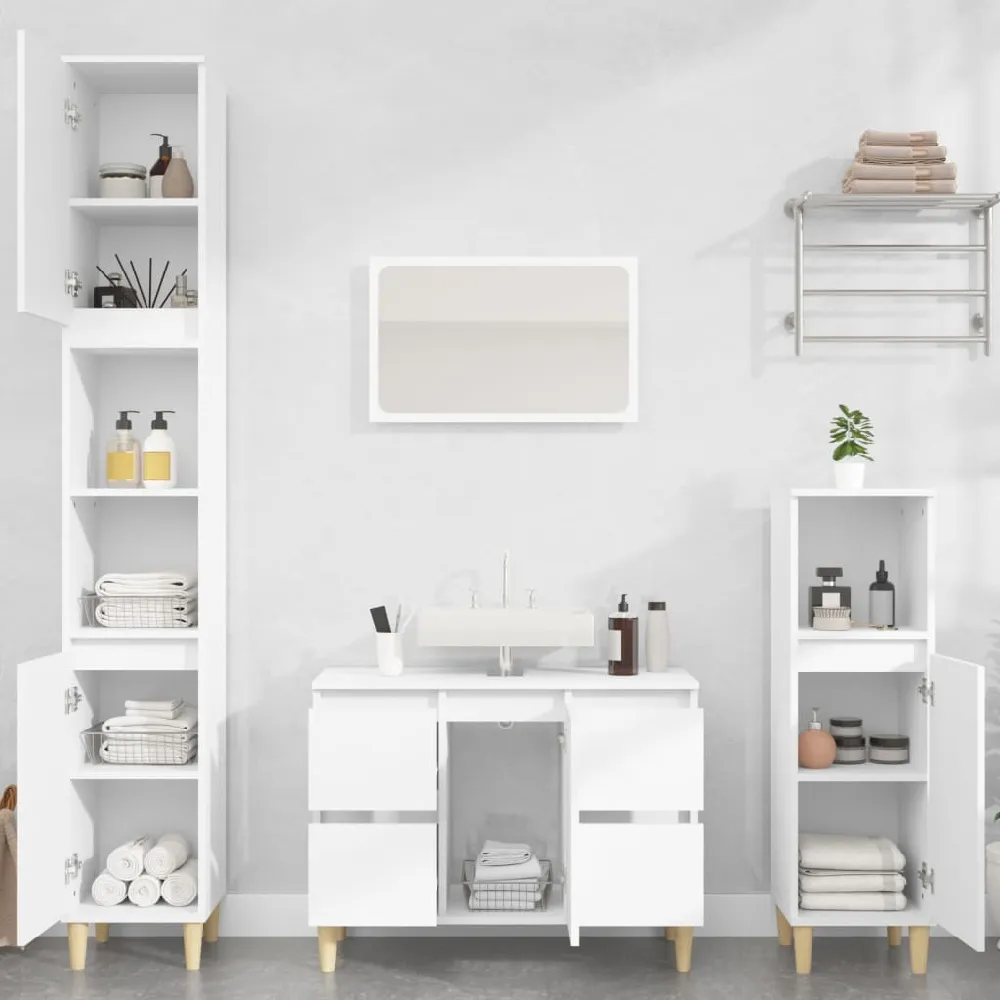 Arvada 2 Piece Bathroom Furniture Set - White, Engineered Wood product