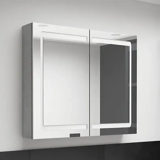 Arvada Mirrored Cabinet with LED - Concrete, MDF image
