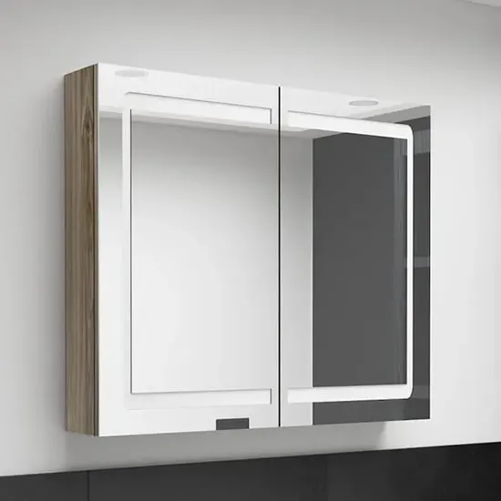 Arvada Mirrored Cabinet with LED - Oak, MDF