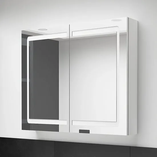 Arvada Mirrored Cabinet with LED - White, MDF