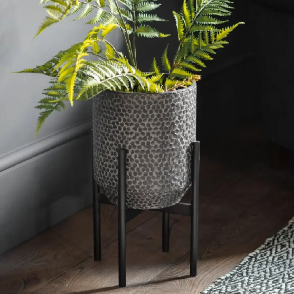 Arvada Small Planter - Black, Metal