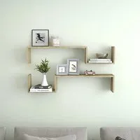 Arzon Set of 2 Wall Shelves - Sonoma Oak, Engineered Wood