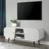 Asaka TV Stand with 2 Doors - Grey Mist, Wood Veneer