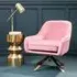 Asansol Lounge Chair with Silver Legs - Pink, Velvet