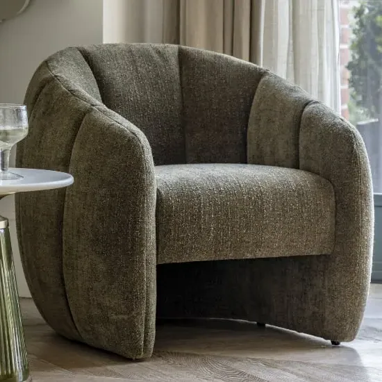 Ascoli Tub Chair - Moss Green, Faux Leather image