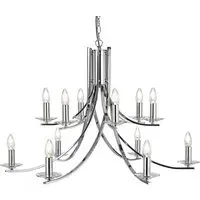 Ascona 12-Light Pendant Light - Chrome, Glass