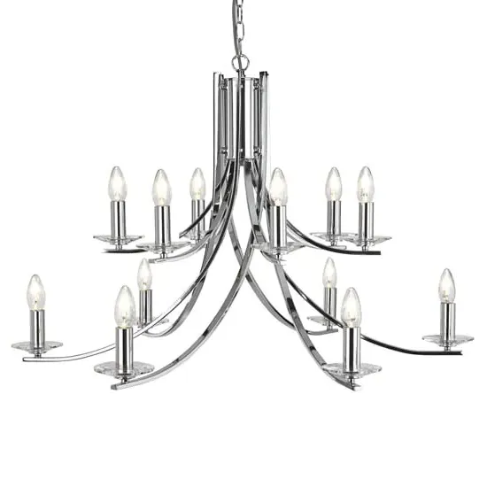 Ascona 12-Light Pendant Light - Chrome, Glass