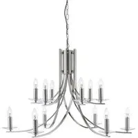 Ascona 12-Light Pendant Light - Satin Silver, Glass