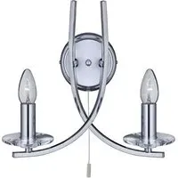 Ascona 2 Light Wall Light - Clear, Chrome