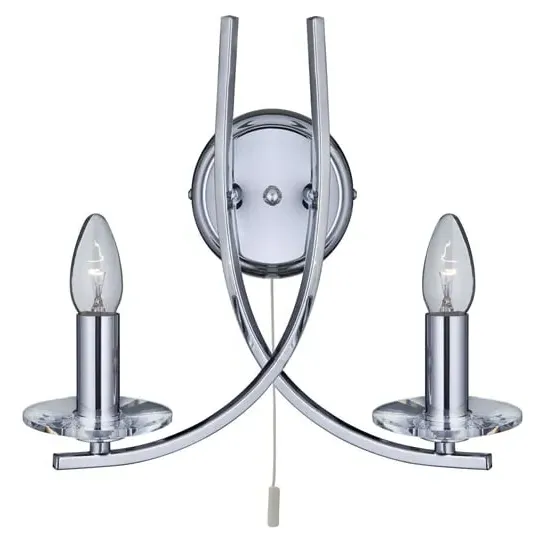 Ascona 2 Light Wall Light - Clear, Chrome image