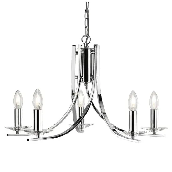 Ascona 5-Light Pendant Light - Chrome, Glass