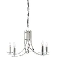 Ascona 5-Light Pendant Light - Satin Silver, Glass
