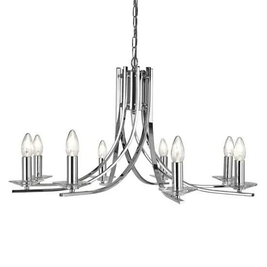 Ascona 8-Light Pendant Light - Chrome, Glass