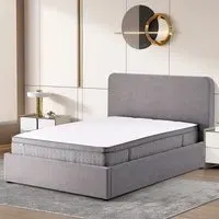 Ascot King Size Ottoman Bed with Storage - Grey, Fabric