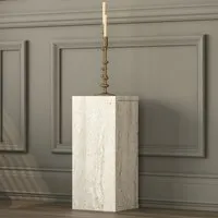 Aserio Small Side Table - Travertine Marble Effect, Chipboard alternate view