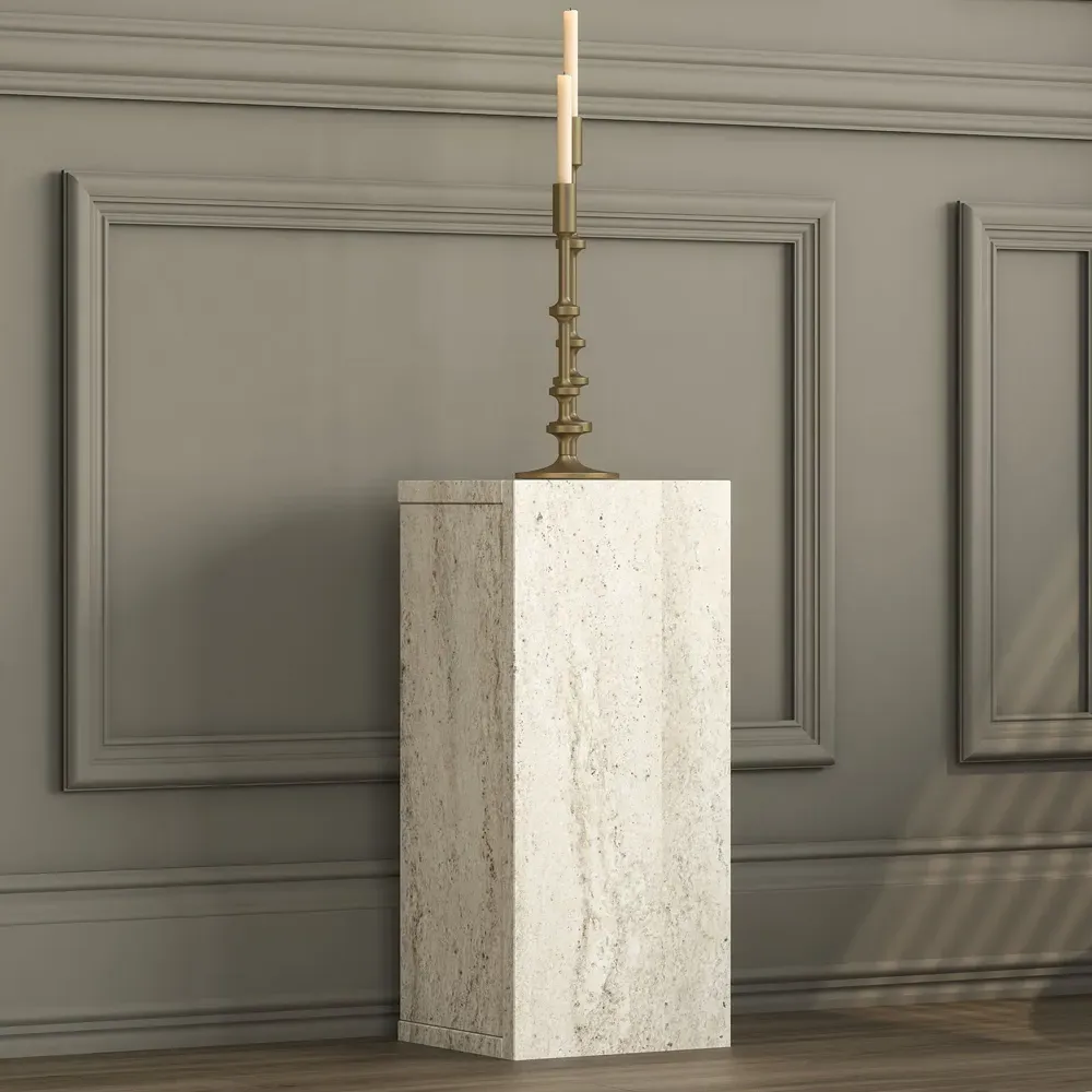 Aserio Small Side Table - Travertine Marble Effect, Chipboard product