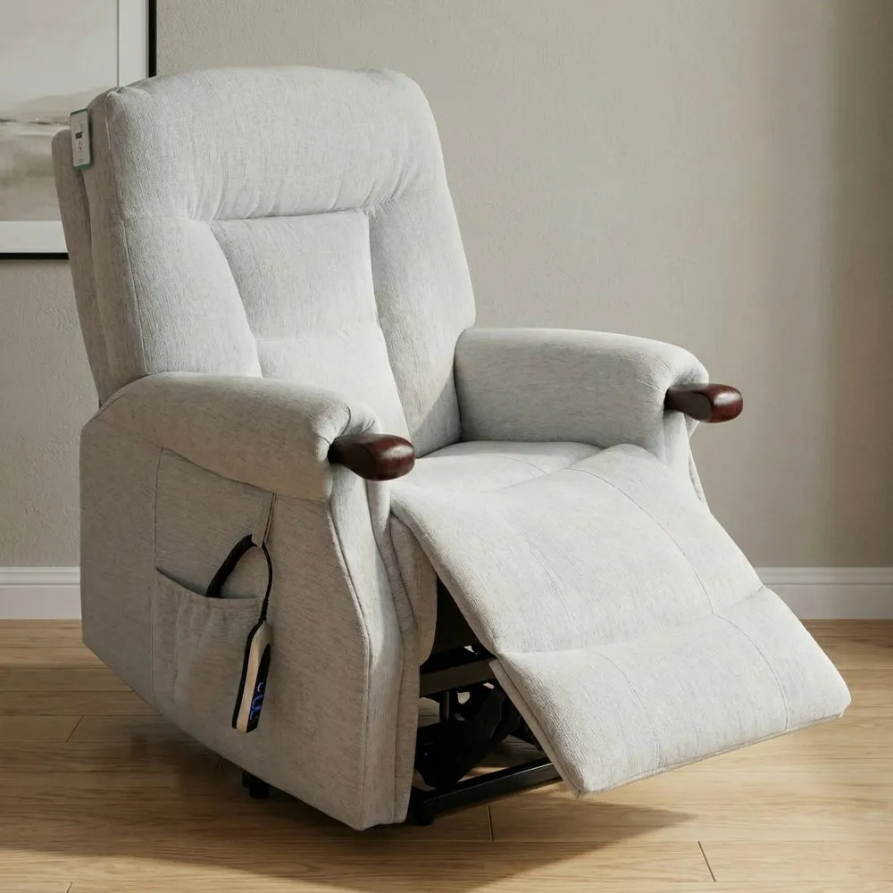 Aseris Dual Motor Lift Tilt Recliner Chair - Silver, Fabric product