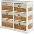 Ashbile 6 Basket Storage Chest - White, Acacia Wood