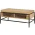 Ashbling Coffee Table with 2 Drawers - Natural, Ash Wood