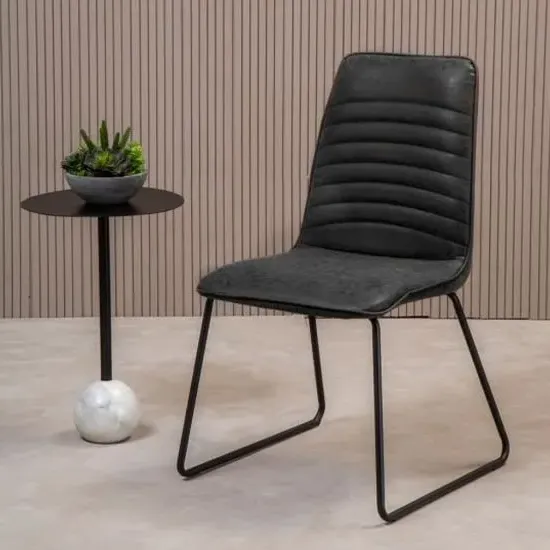 Ashbling Dining Chairs Set of 2 - Black, Leather image