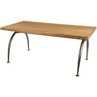 Ashbling Rectangular Dining Table with Curved Legs - Natural, Elm