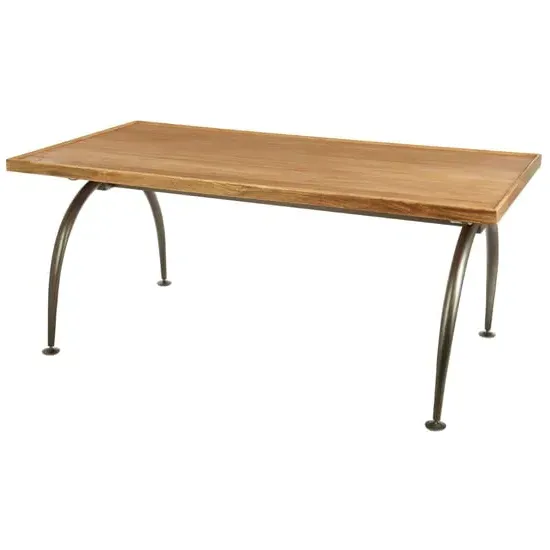 Ashbling Rectangular Dining Table with Curved Legs - Natural, Elm image