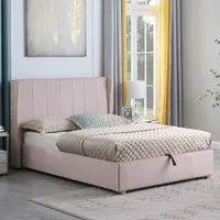 Ashburton Ottoman Storage Double Bed - Pink, Velvet alternate view