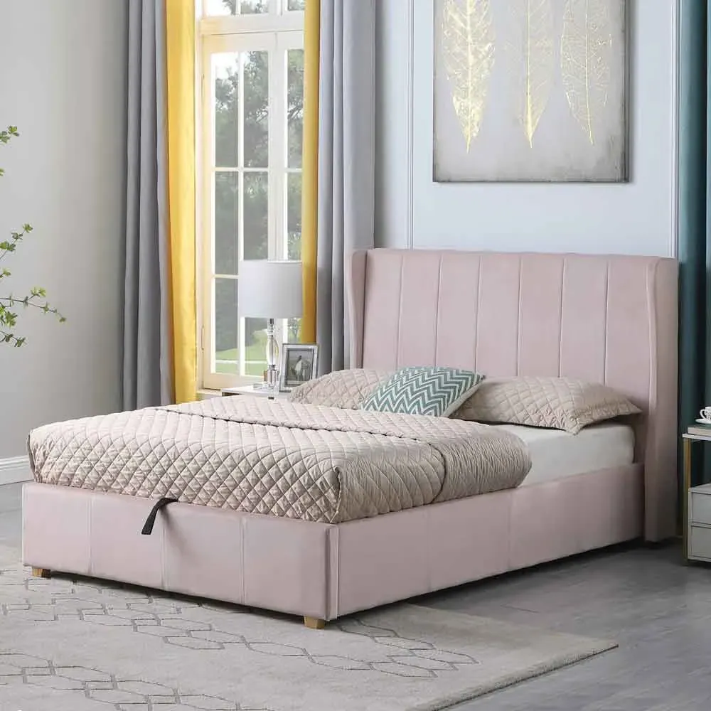 Ashburton Ottoman Storage Double Bed - Pink, Velvet product
