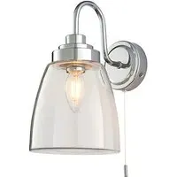 Ashbury Wall Light with Pull Switch - Clear, Chrome