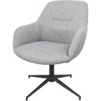 Asheboro Swivel Bedroom Chair with Metal Legs - Grey, Fabric