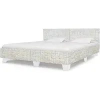 Asheville Super King Size Bed Frame - Grey Natural, Rattan