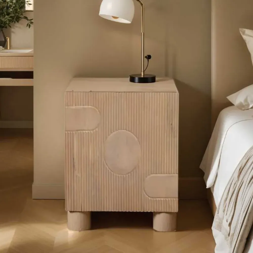 Ashford Bedside Cabinet with 1 Door - Natural, Mango Wood product
