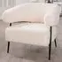 Ashland Fabric Armchair with Black Frame - White