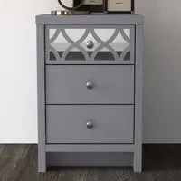 Asmara 3 Drawer Bedside Cabinet - Cool Grey, Wood