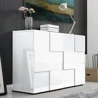 Aspen 2-Door Highboard High Gloss - White alternate view