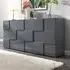 Aspen 3-Door Sideboard - Grey, High Gloss
