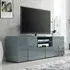 Aspen TV Sideboard with LED Lights - Grey, High Gloss