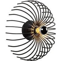 Aspendos Small Semi-Flush Wall Light - Black, Metal alternate view