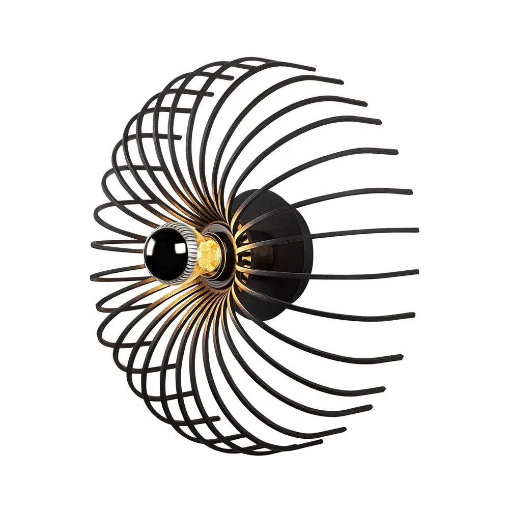 Aspendos Small Semi-Flush Wall Light - Black, Metal product