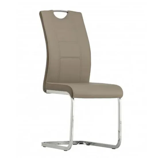 Aspin Dining Chair with Pull Handle - Latte, Faux Leather image
