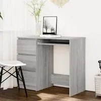 Assago Laptop Desk with 3 Drawers - Grey Sonoma
