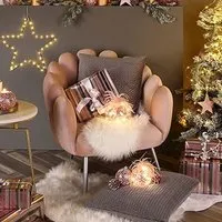 Assago Velvet Armchair with Metal Legs - Pink