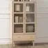 Astonik 2-Door Display Cabinet with Drawer - White, Oak