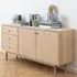 Astonik Wooden Sideboard with 2 Doors 3 Drawers - Oak