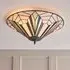 Astoria 2 Light Large Flush Ceiling Light - Dark Bronze, Glass