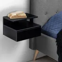 Astoria Bedside Cabinet with 1 Drawer - Black