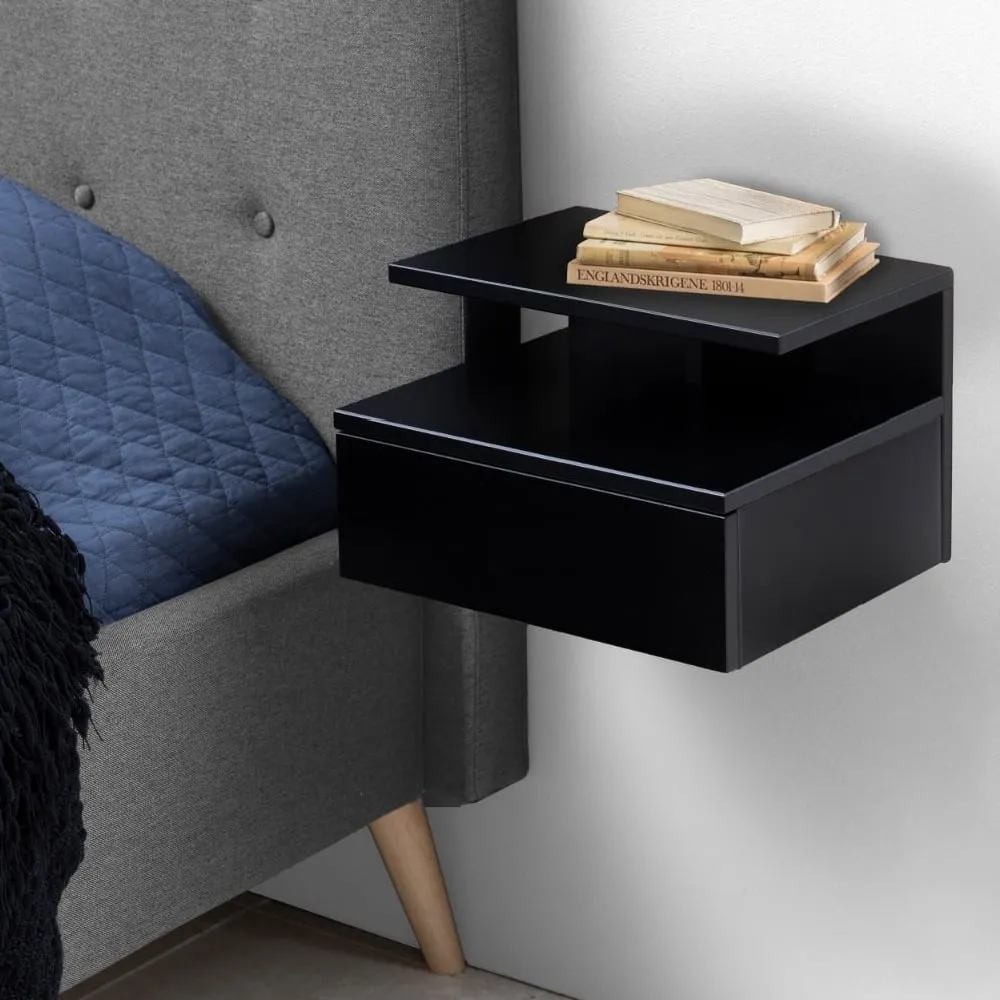 Astoria Bedside Cabinet with 1 Drawer - Black