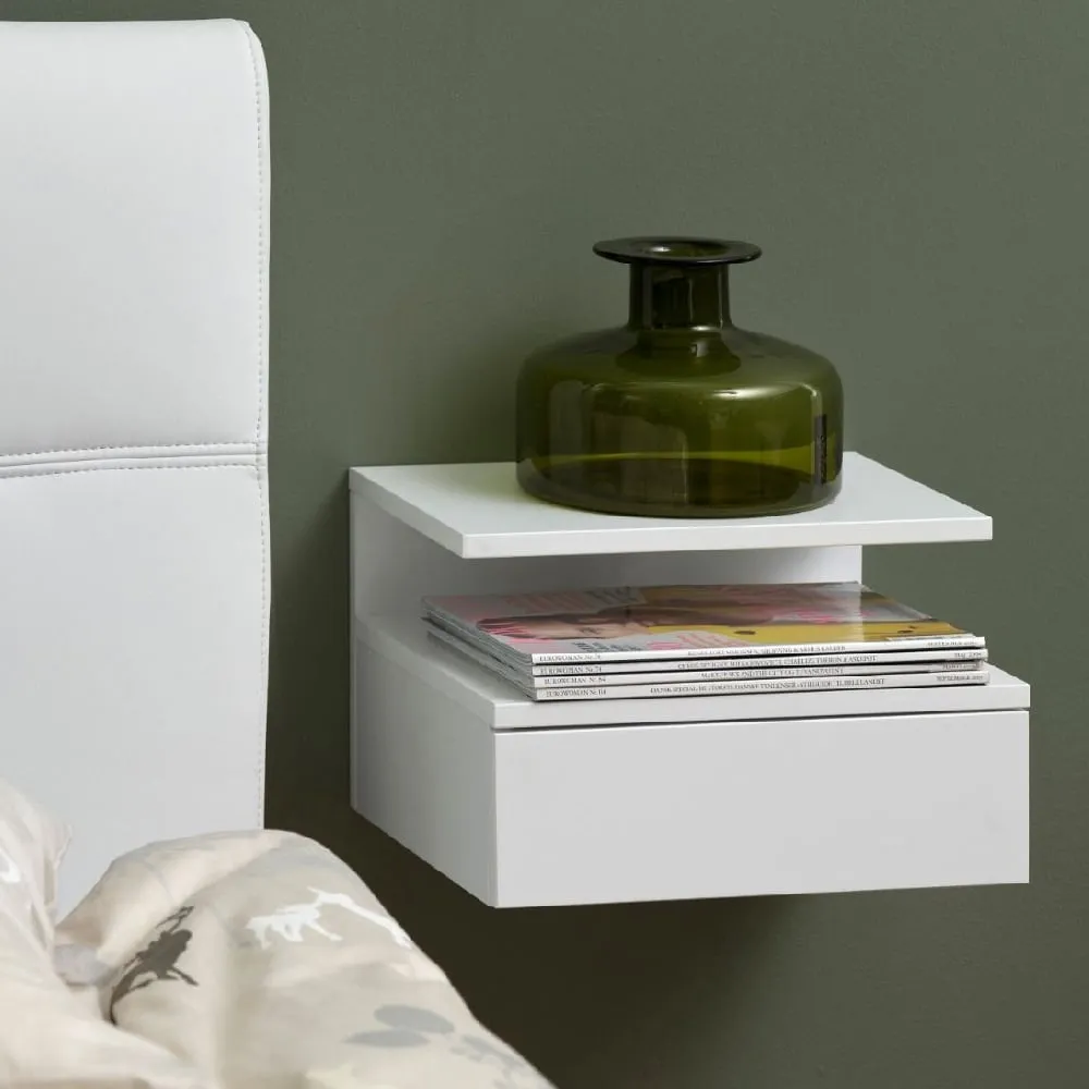 Astoria Bedside Cabinet with 1 Drawer - White