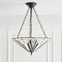 Astoria Large 3 Light Inverted Pendant Light - Dark Bronze, Glass