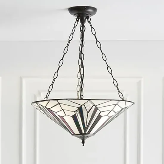 Astoria Large 3 Light Inverted Pendant Light - Dark Bronze, Glass